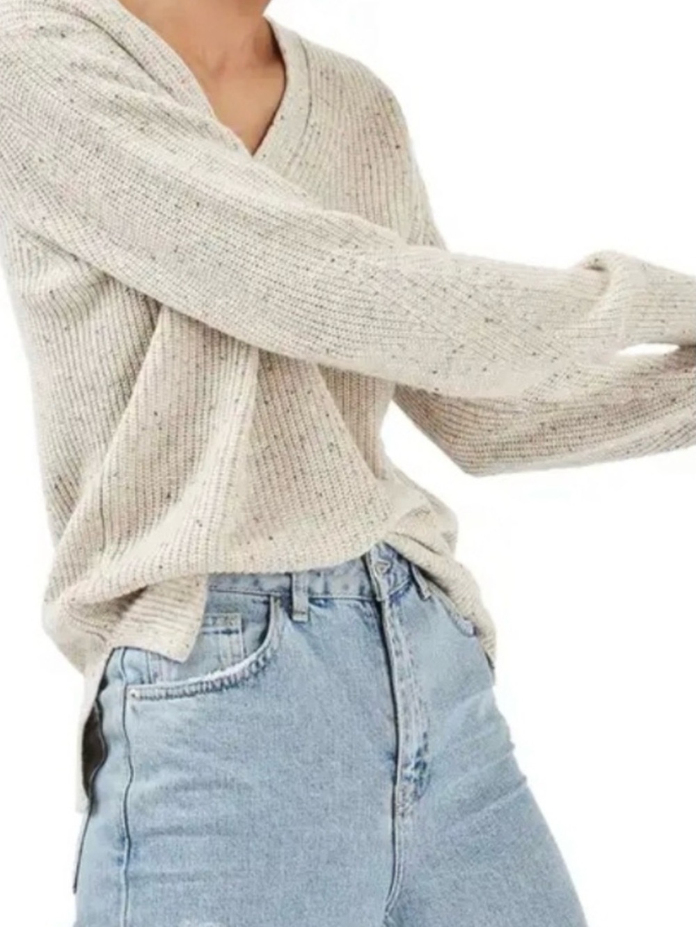 Topshop Women's V-Neck Knit Sweater
